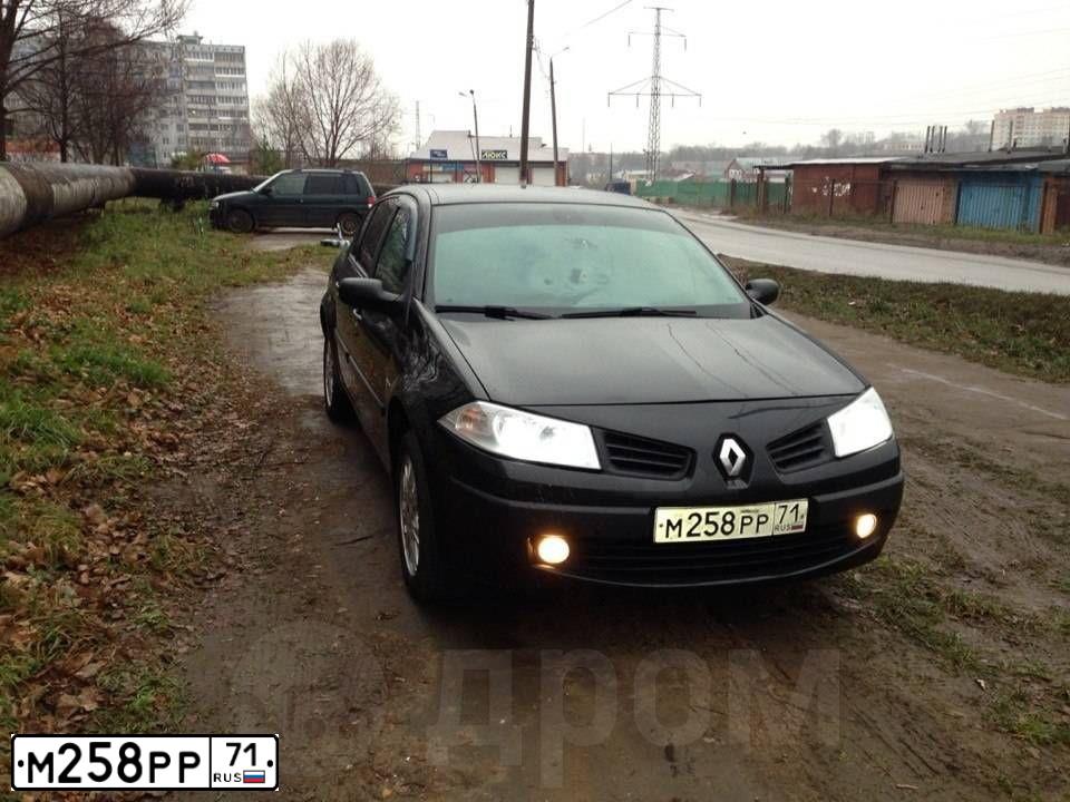 Фото автомобиля RENAULT MEGANE, 2008 — госномер М258РР71. Цвет: ЧЕРНЫЙ