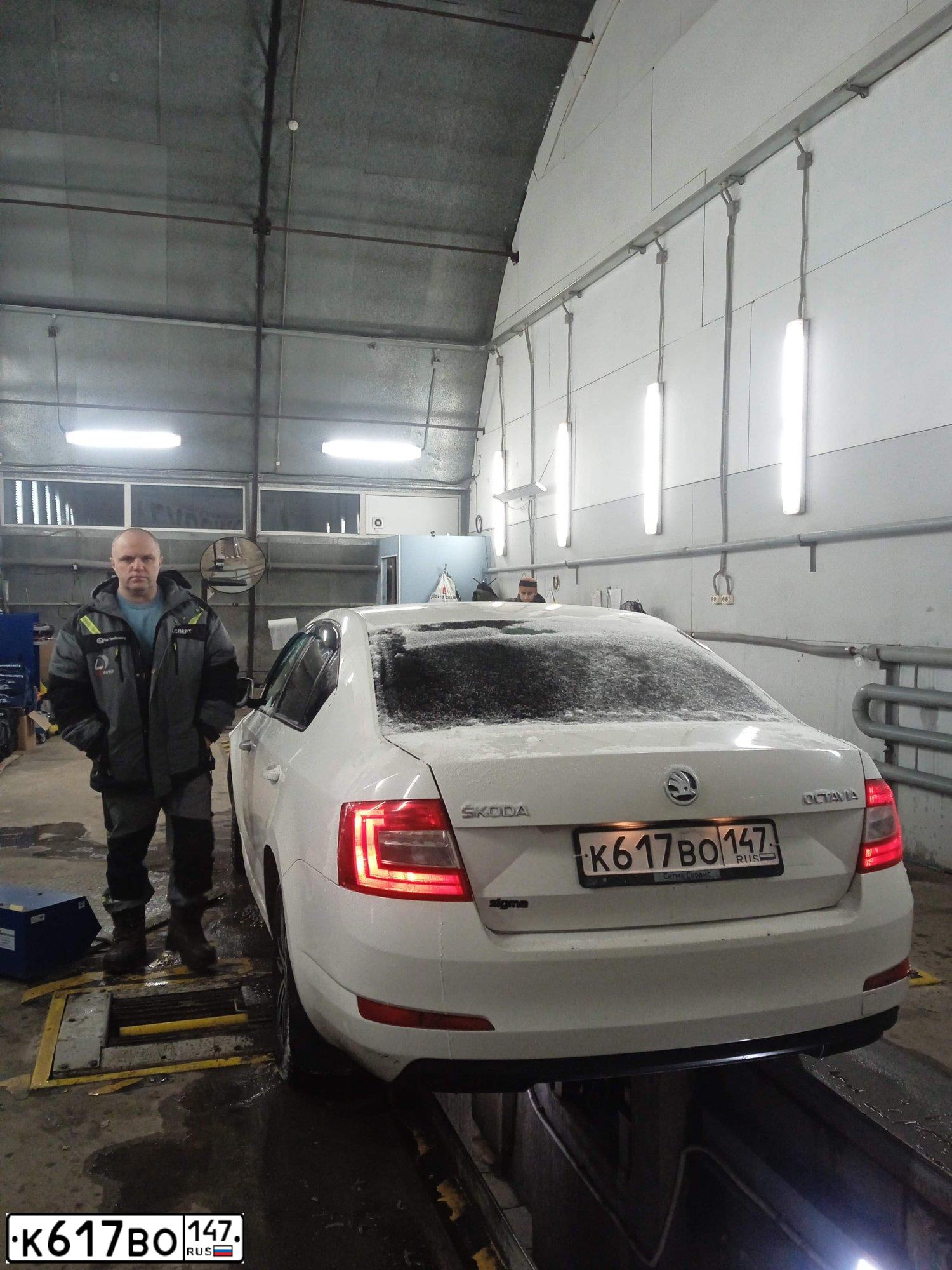 Фото автомобиля SKODA OCTAVIA, 2015 — госномер К617ВО147. Цвет: Белый
