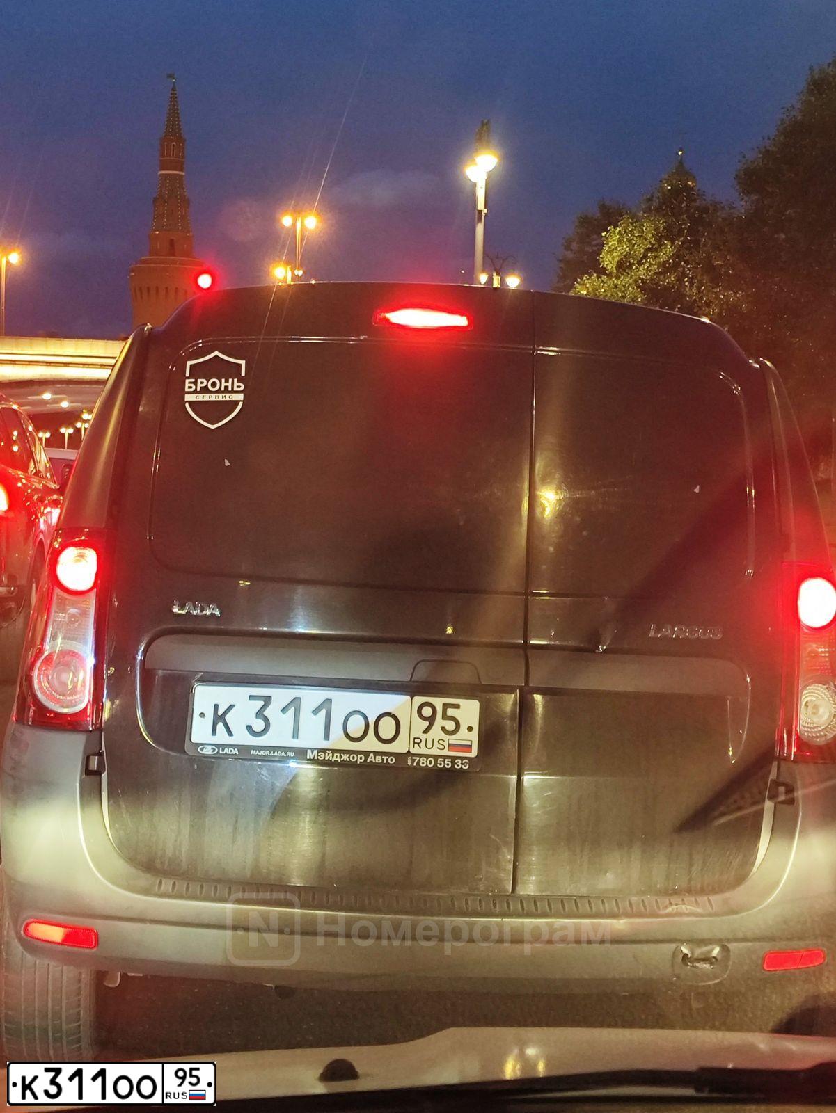 Фото автомобиля LADA LARGUS FURGON, 2016 — госномер К311ОО95. Цвет: ЧЕРНЫЙ