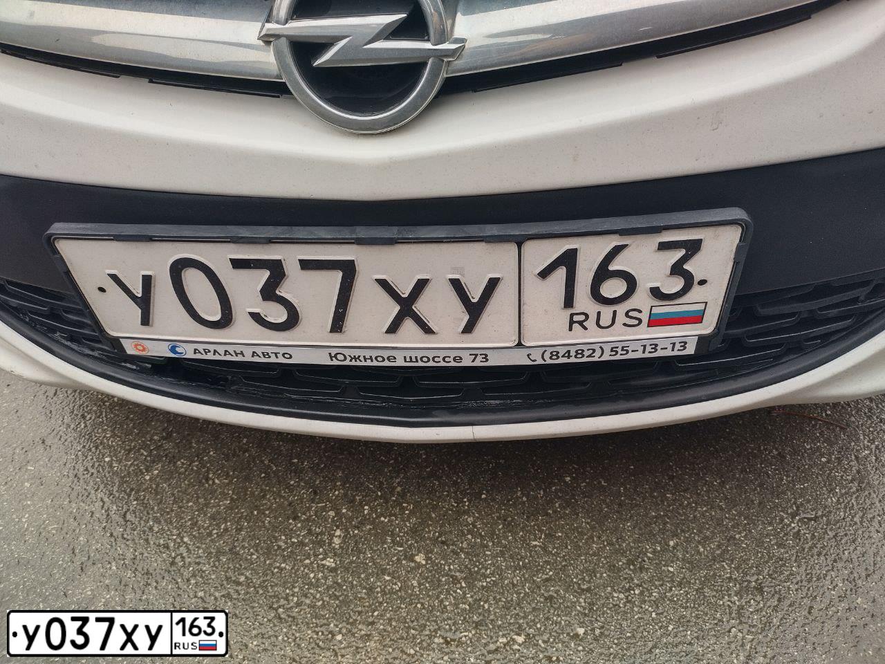 Фото автомобиля OPEL ASTRA, 2012 — госномер К367НС763. Цвет: Белый