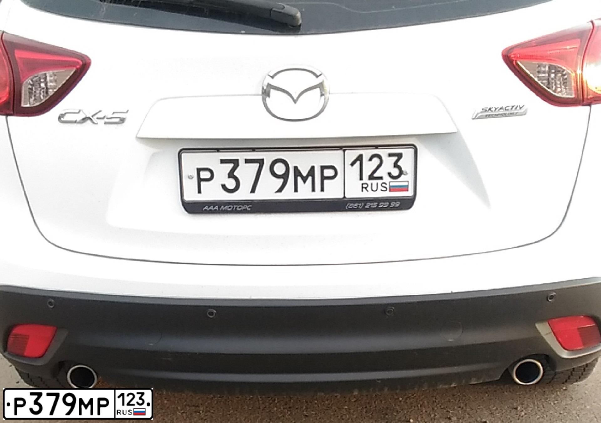 Фото автомобиля MAZDA CX-5, 2013 — госномер У389ВР193. Цвет: БЕЛЫЙ ПЕРЛАМУТР