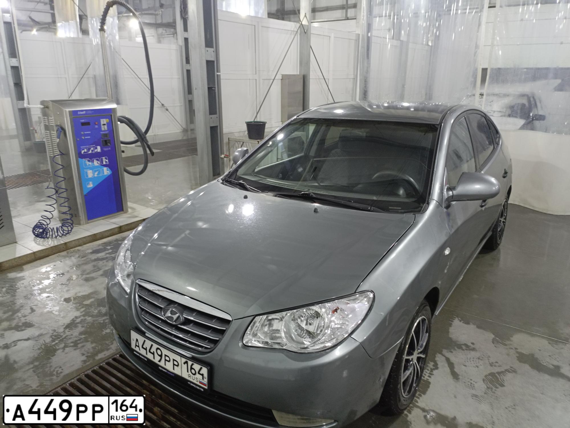 Фото автомобиля HYUNDAI ELANTRA, 2007 — госномер А449РР164. Цвет: СЕРЫЙ