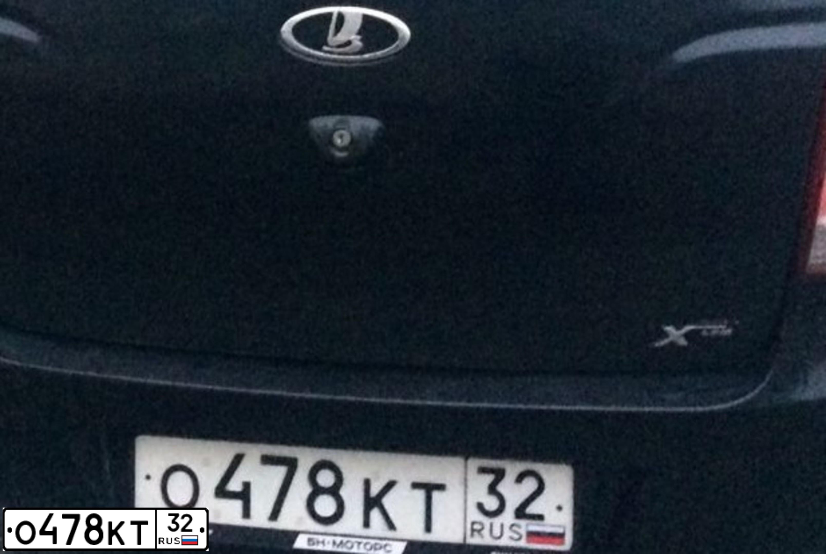 Фото автомобиля LADA 2190 GRANTA, 2012 — госномер О478КТ32. Цвет: СИНЕ-ЧЕРНЫЙ