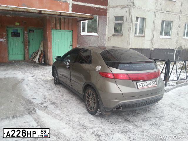 Фото автомобиля HONDA CIVIC, 2008 — госномер А882АН155. Цвет: Серый