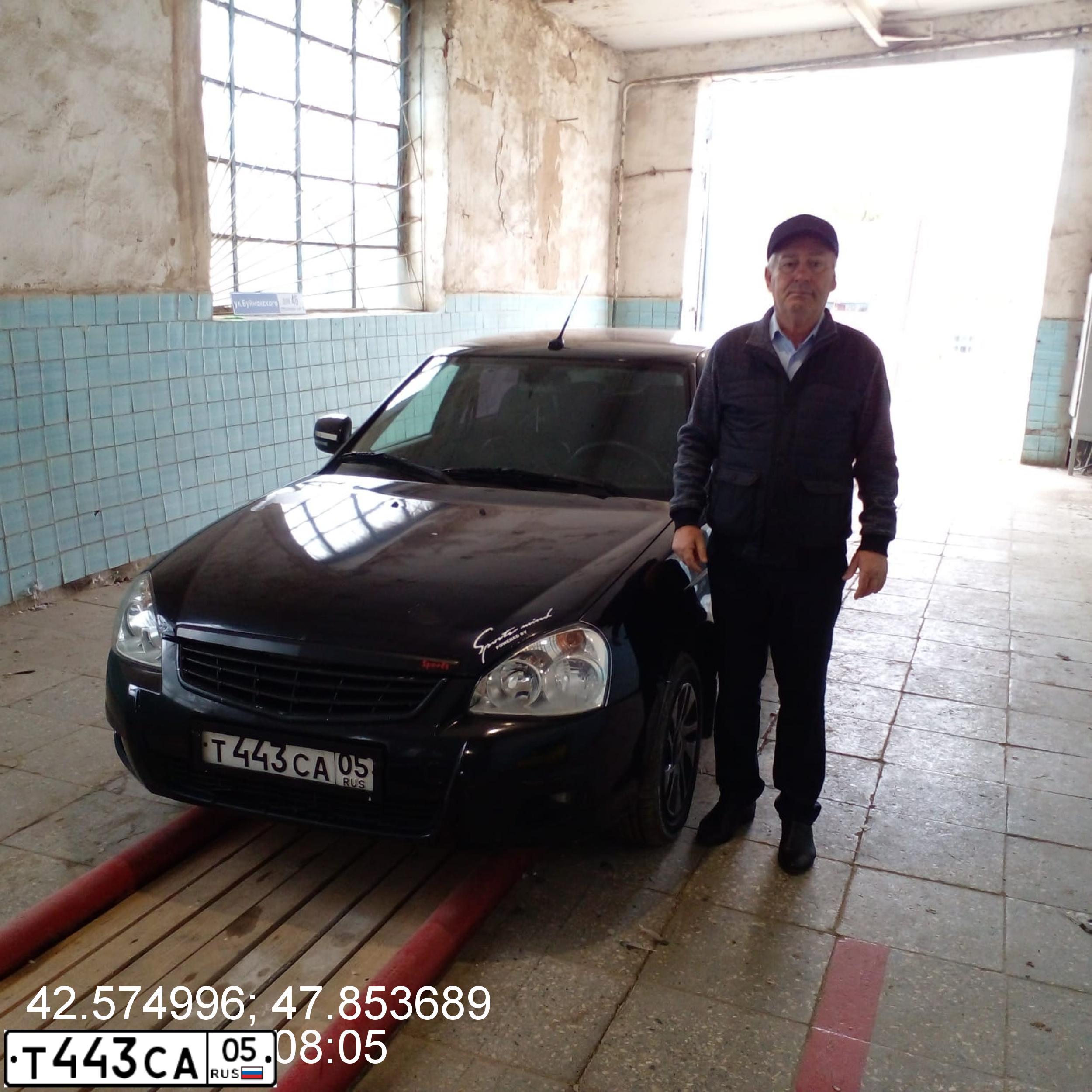Фото автомобиля LADA 2170 PRIORA, 2012 — госномер Т443СА05. Цвет: СИНЕ-ЧЕРНЫЙ