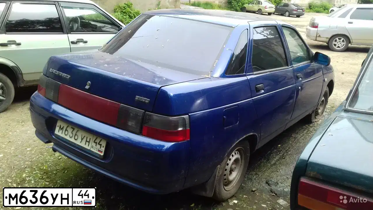 Фото автомобиля LADA 2110, 2003 — госномер М636УМ44. Цвет: СЕРЕБРИСТО-СИНИЙ