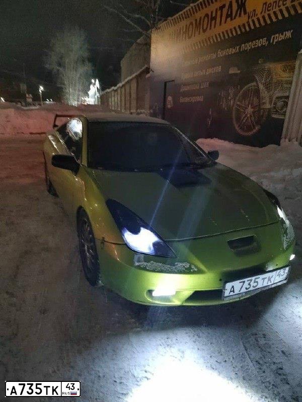 Фото автомобиля TOYOTA CELICA, 2003 — госномер А735ТК43. Цвет: САЛАТОВЫЙ