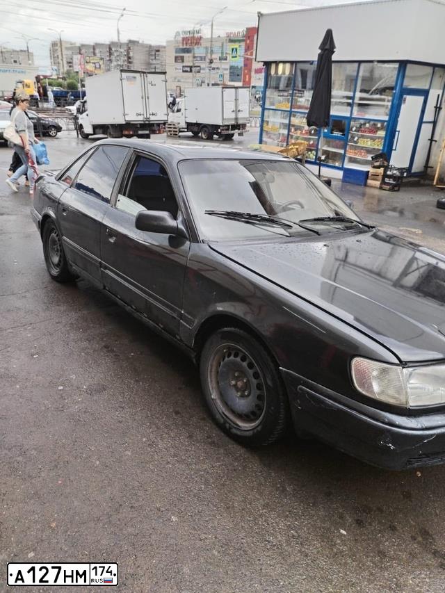 Фото автомобиля AUDI 100, 1992 — госномер А127НМ174. Цвет: ЧЕРНЫЙ