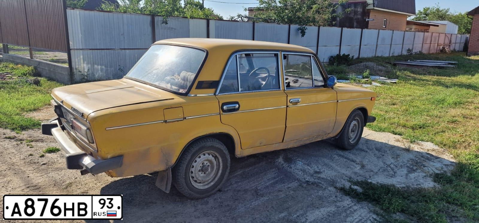 Фото автомобиля LADA 2106, 1988 — госномер В007ВЕ23. Цвет: ЖЕЛТЫЙ