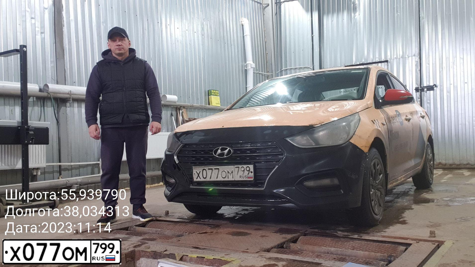 Фото автомобиля HYUNDAI SOLARIS, 2018 — госномер Х077ОМ799. Цвет: ЖЕЛТЫЙ