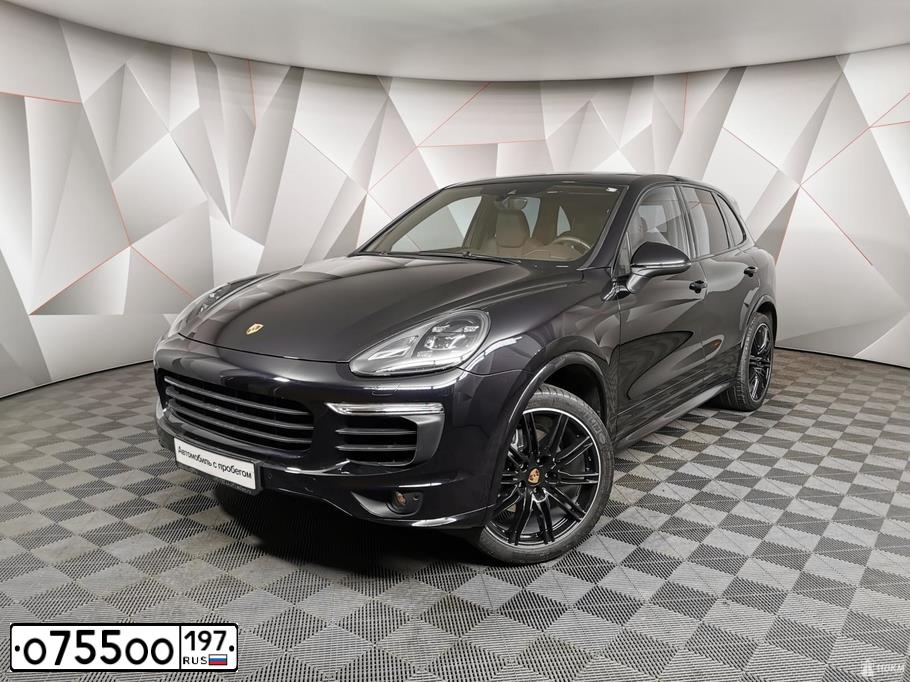 Фото автомобиля PORSCHE CAYENNE, 2015 — госномер О755ОО197. Цвет: ЧЕРНЫЙ