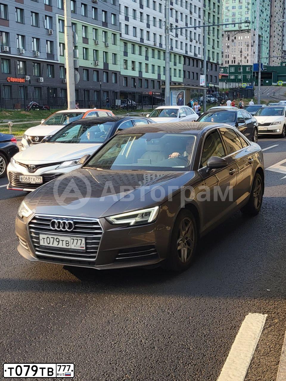 Фото автомобиля AUDI A4, 2016 — госномер Т079ТВ777. Цвет: Коричневый