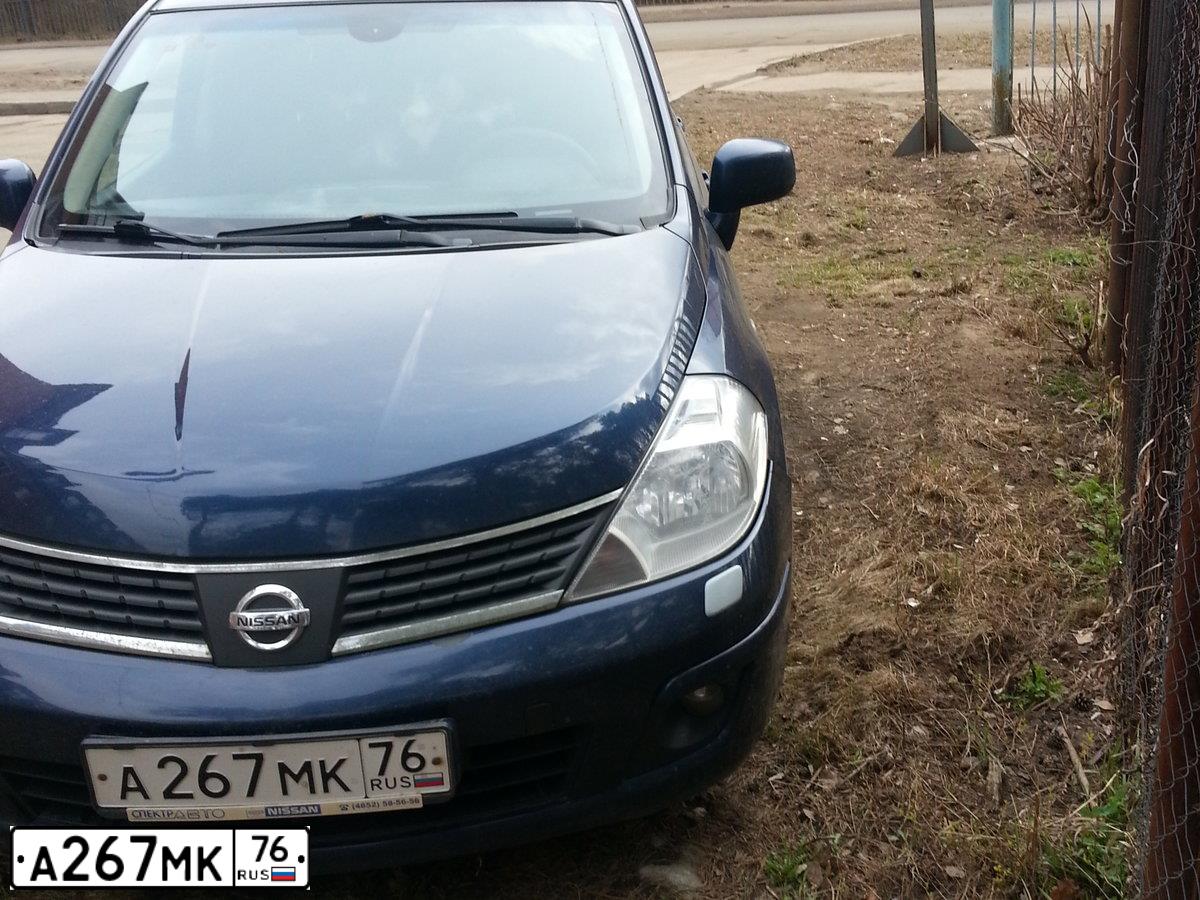 Фото автомобиля NISSAN TIIDA, 2007 — госномер А748СО76. Цвет: ТЕМНО-СИНИЙ
