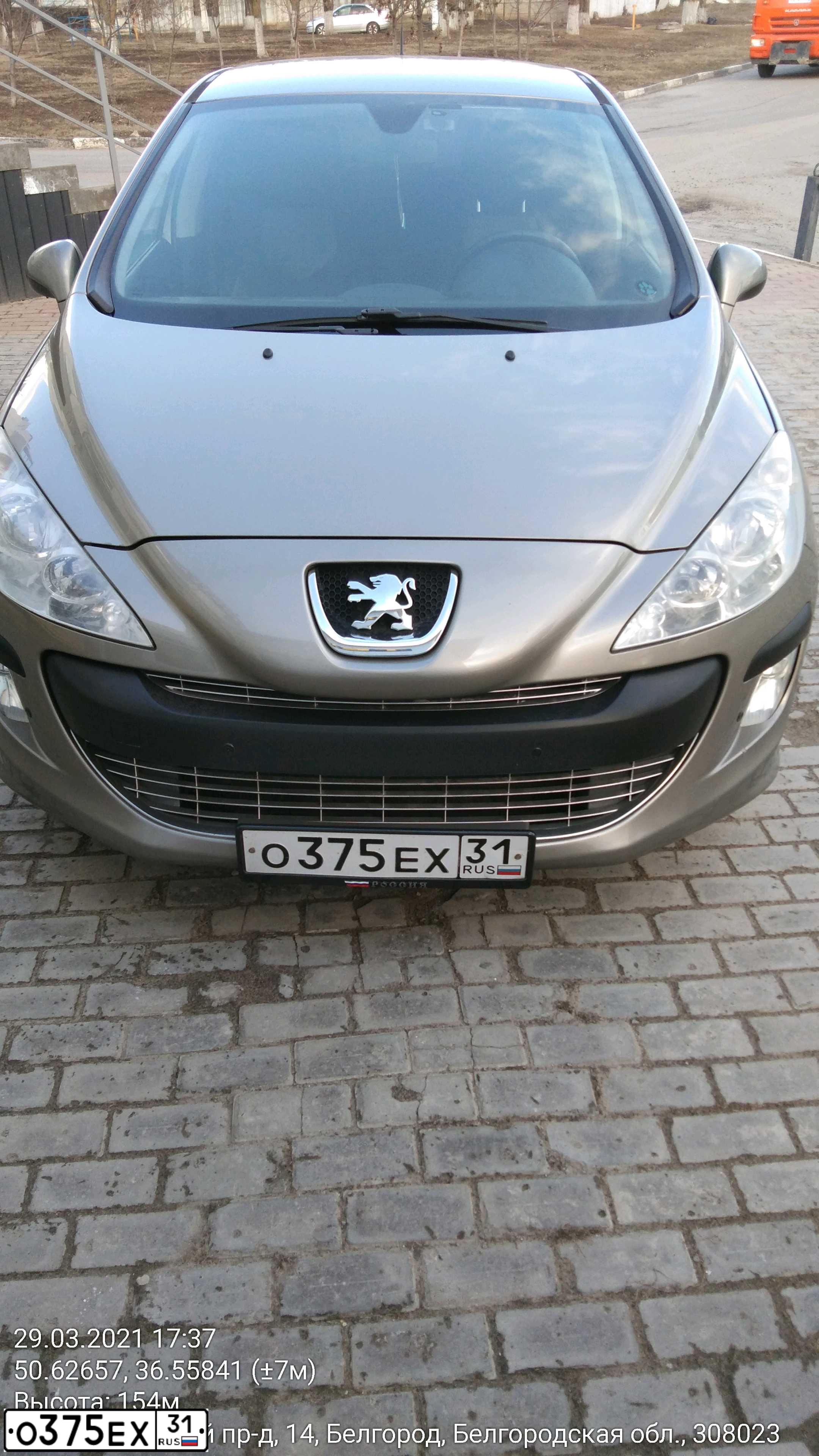 Фото автомобиля PEUGEOT 308, 2010 — госномер С726ВА716. Цвет: СЕРЫЙ