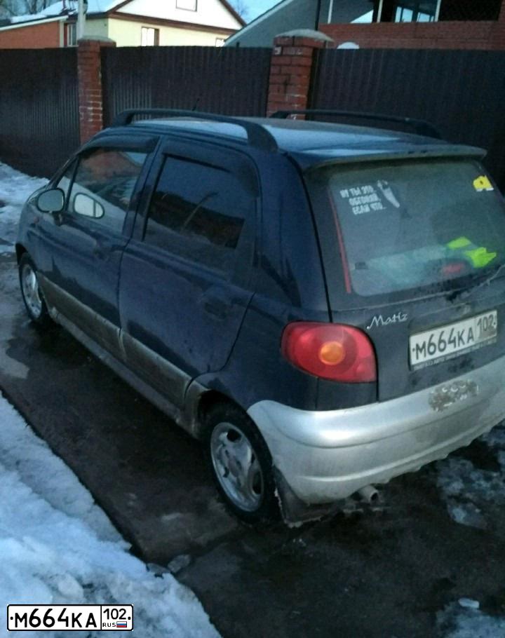 Фото автомобиля DAEWOO MATIZ, 2006 — госномер М664КА102. Цвет: ТЕМНО-СИНИЙ