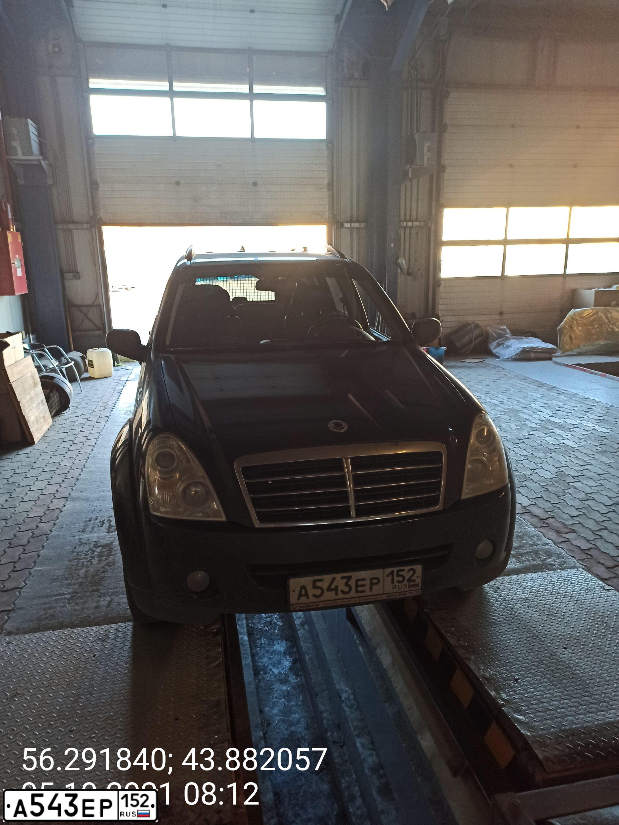 Фото автомобиля SSANGYONG REXTON, 2009 — госномер А543ЕР152. Цвет: ЧЕРНЫЙ