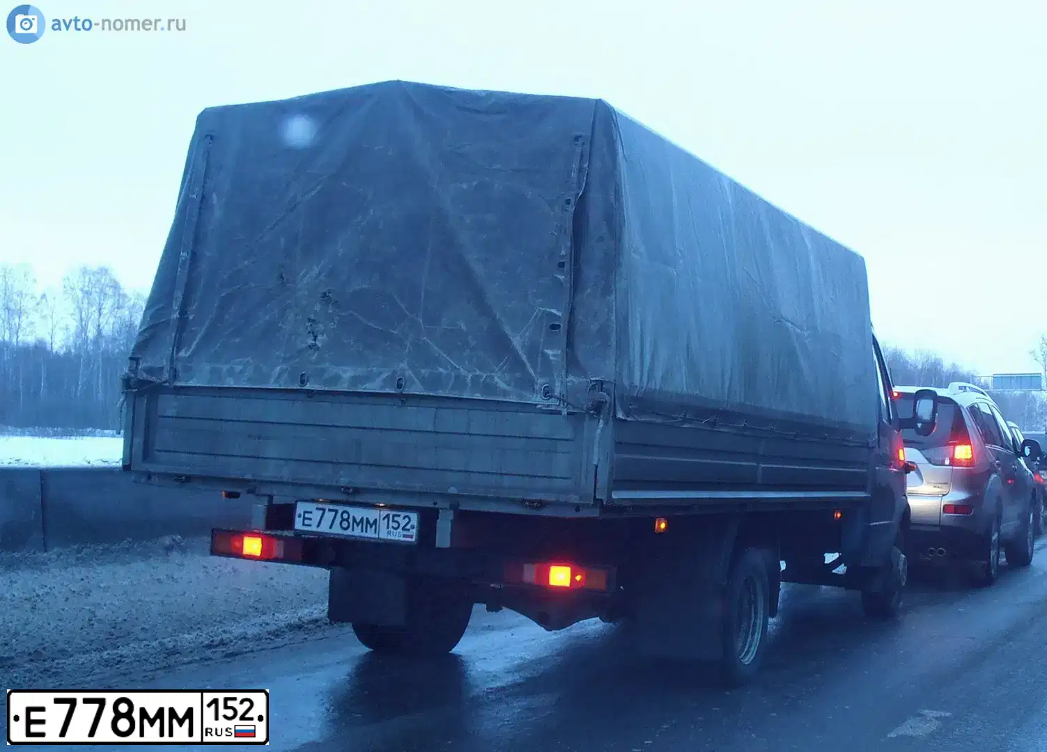 Фото автомобиля GAZ 3302 EL, 2011 — госномер Е778ММ152. Цвет: СЕРЕБРИСТО-ГОЛУБОЙ