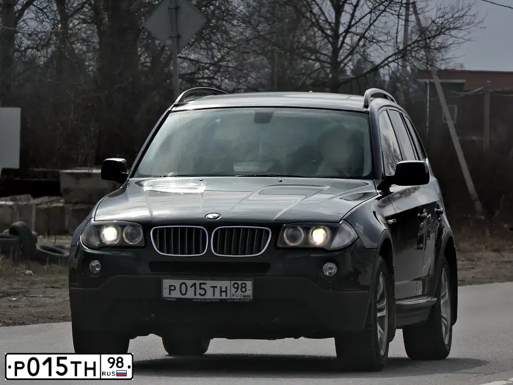 Фото автомобиля BMW X3, 2007 — госномер Е778АЕ550. Цвет: ЧЕРНЫЙ