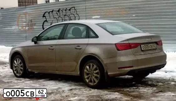 Фото автомобиля AUDI A3, 2014 — госномер О005СВ62. Цвет: СЕРЫЙ