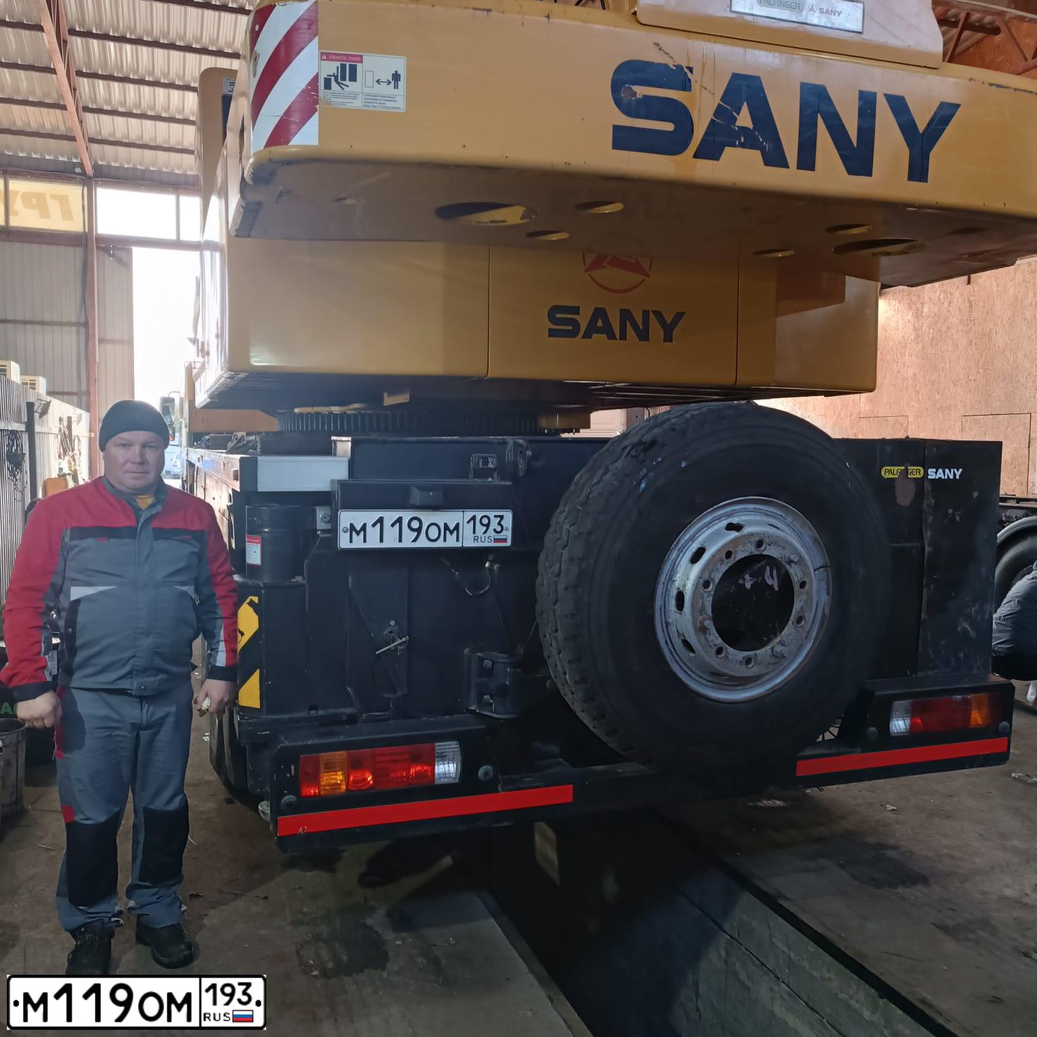 Фото автомобиля SANY Y QY 50C, 2017 — госномер М119ОМ193. Цвет: ЖЁЛТЫЙ