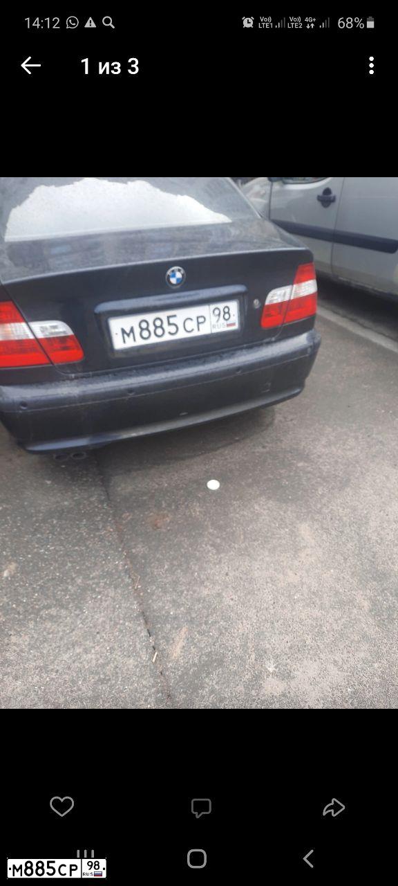 Фото автомобиля BMW SERIE 3, 2002 — госномер М885СР98. Цвет: ЧЕРНЫЙ