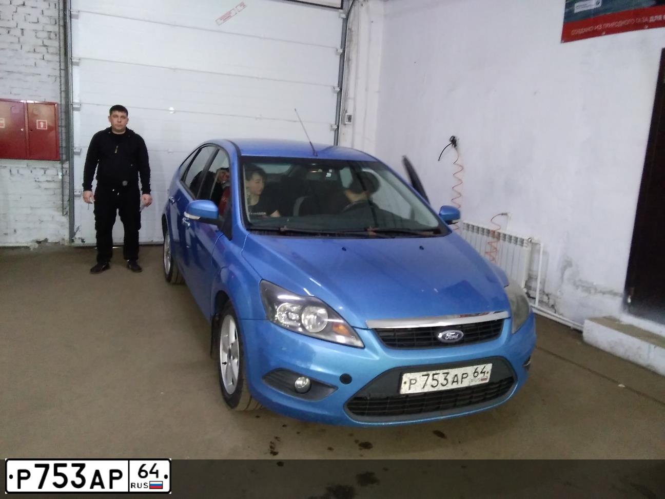 Фото автомобиля FORD FOCUS, 2008 — госномер У309ОС48. Цвет: ГОЛУБОЙ