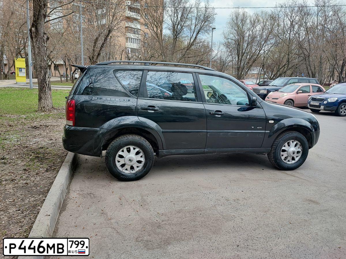 Фото автомобиля SSANGYONG REXTON, 2007 — госномер Р446МВ799. Цвет: ЧЕРНЫЙ МЕТАЛЛИК