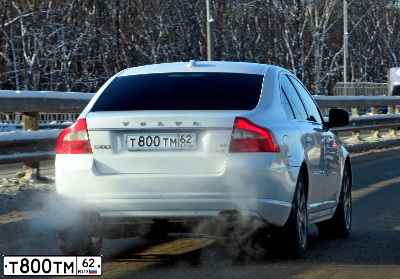 Фото автомобиля VOLVO S80, 2011 — госномер Т800ТМ62. Цвет: Белый