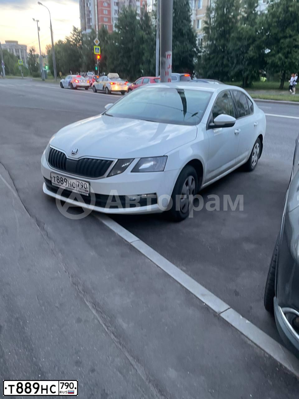 Фото автомобиля SKODA OCTAVIA, 2018 — госномер Е991КМ799. Цвет: Белый