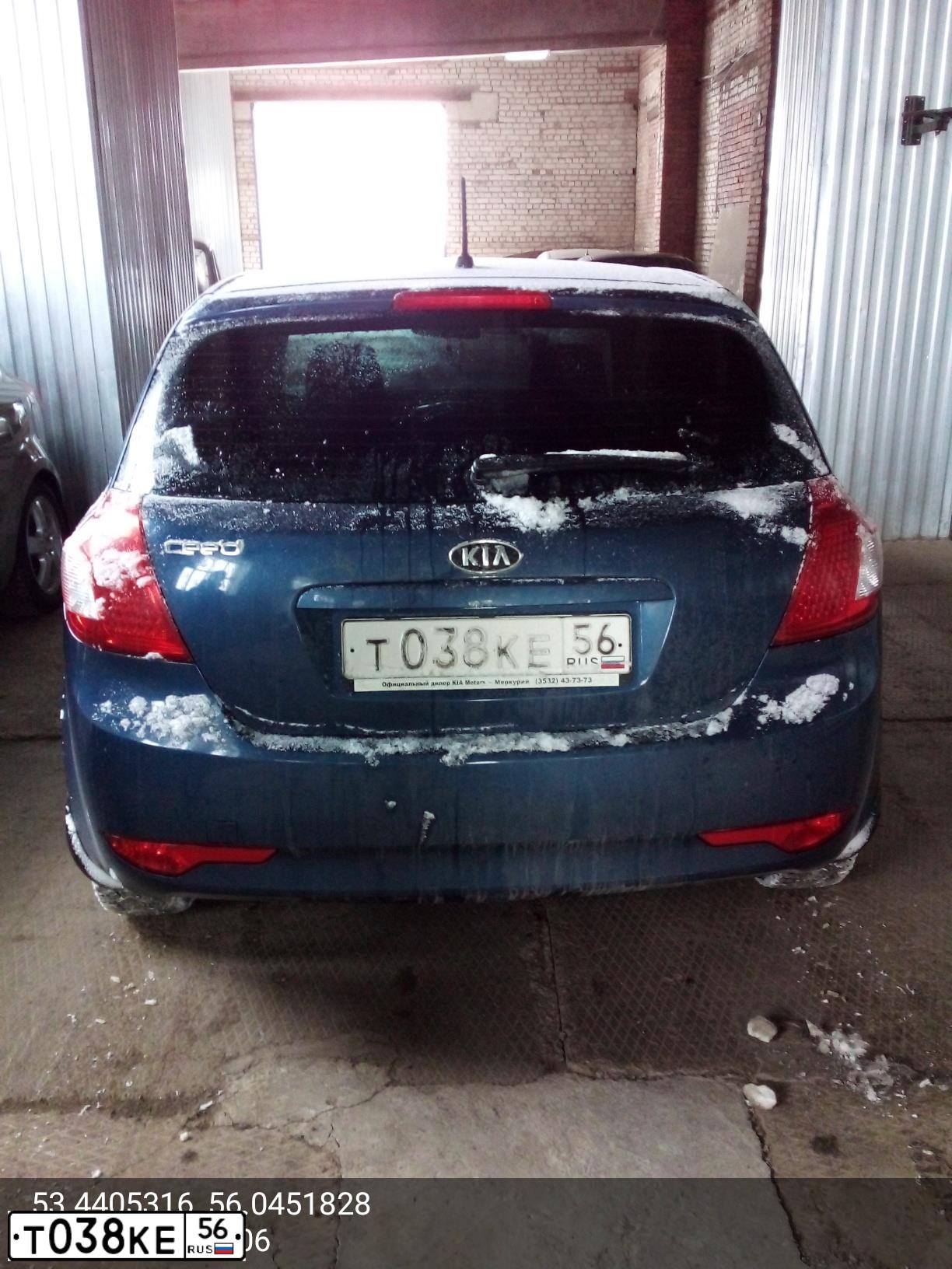 Фото автомобиля KIA CEED ED, 2011 — госномер В029ТЕ702