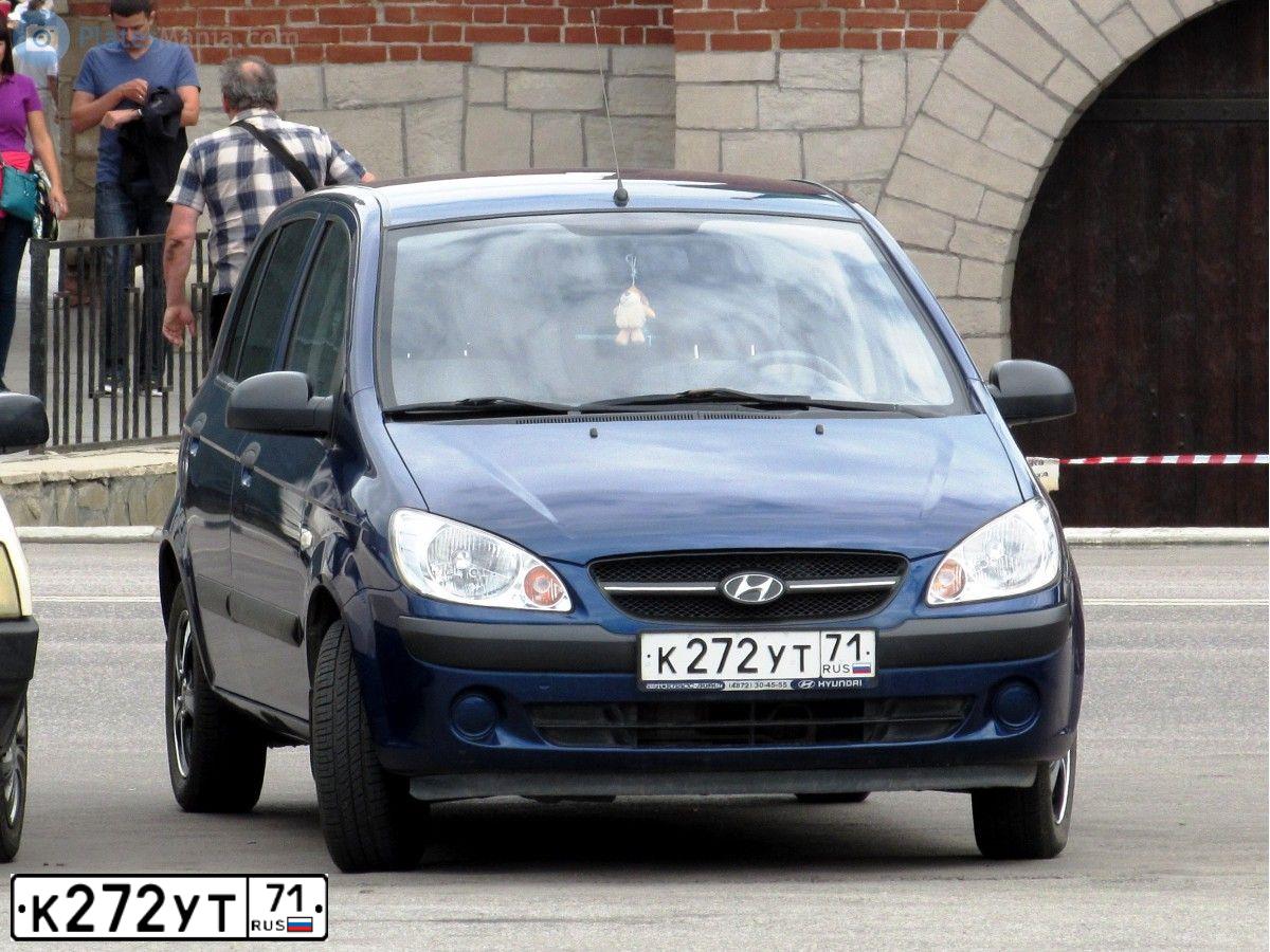 Фото автомобиля HYUNDAI GETZ, 2010 — госномер К272УТ71. Цвет: синий