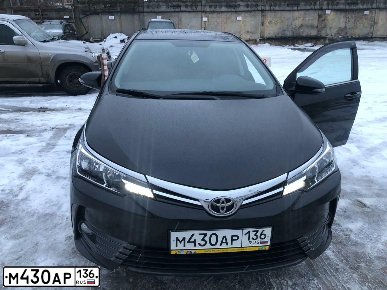 Фото автомобиля TOYOTA COROLLA, 2016 — госномер М430АР136. Цвет: ЧЕРНЫЙ