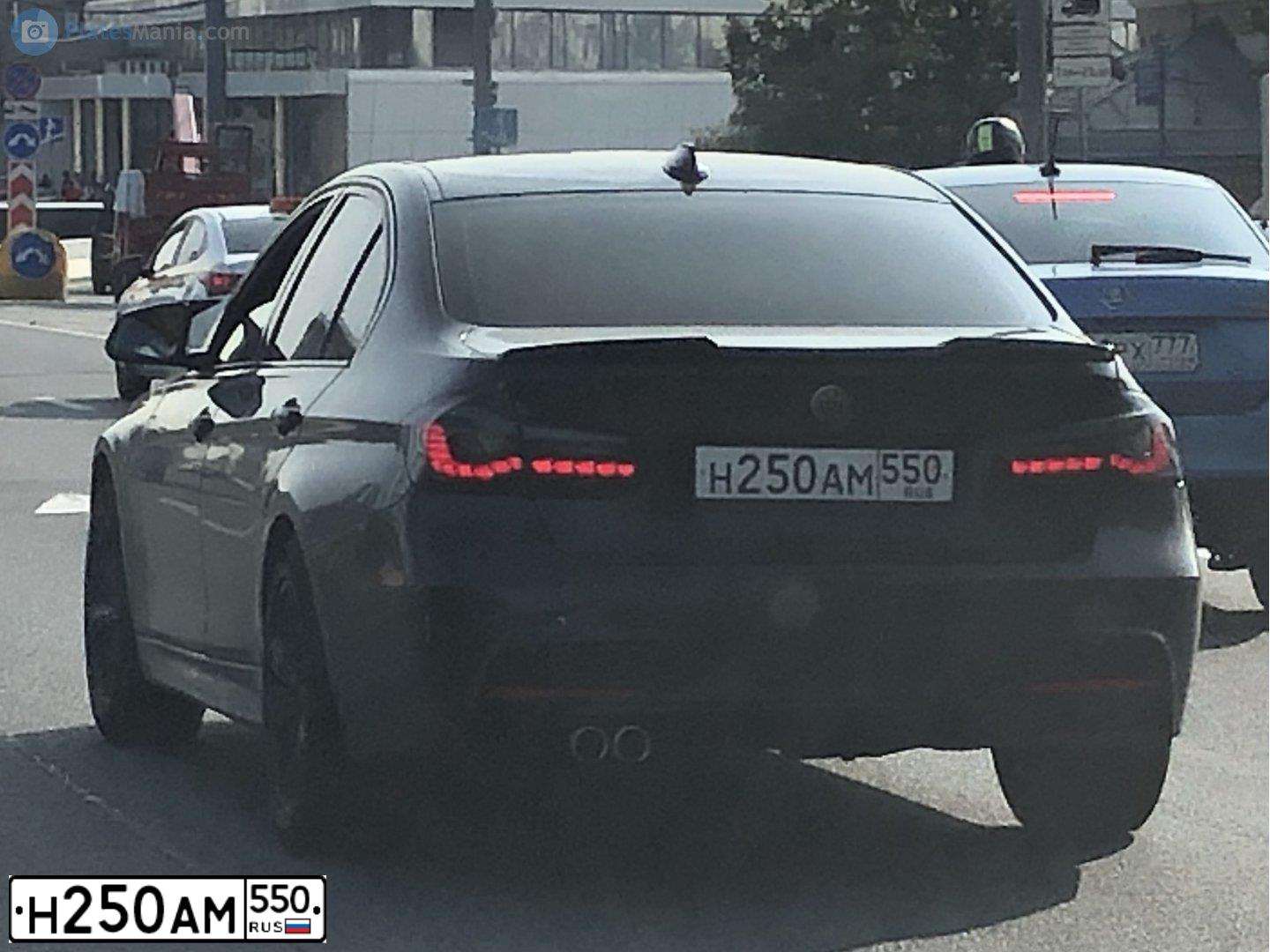 Фото автомобиля BMW SERIE 3, 2018 — госномер Н250АМ550. Цвет: ЧЕРНЫЙ