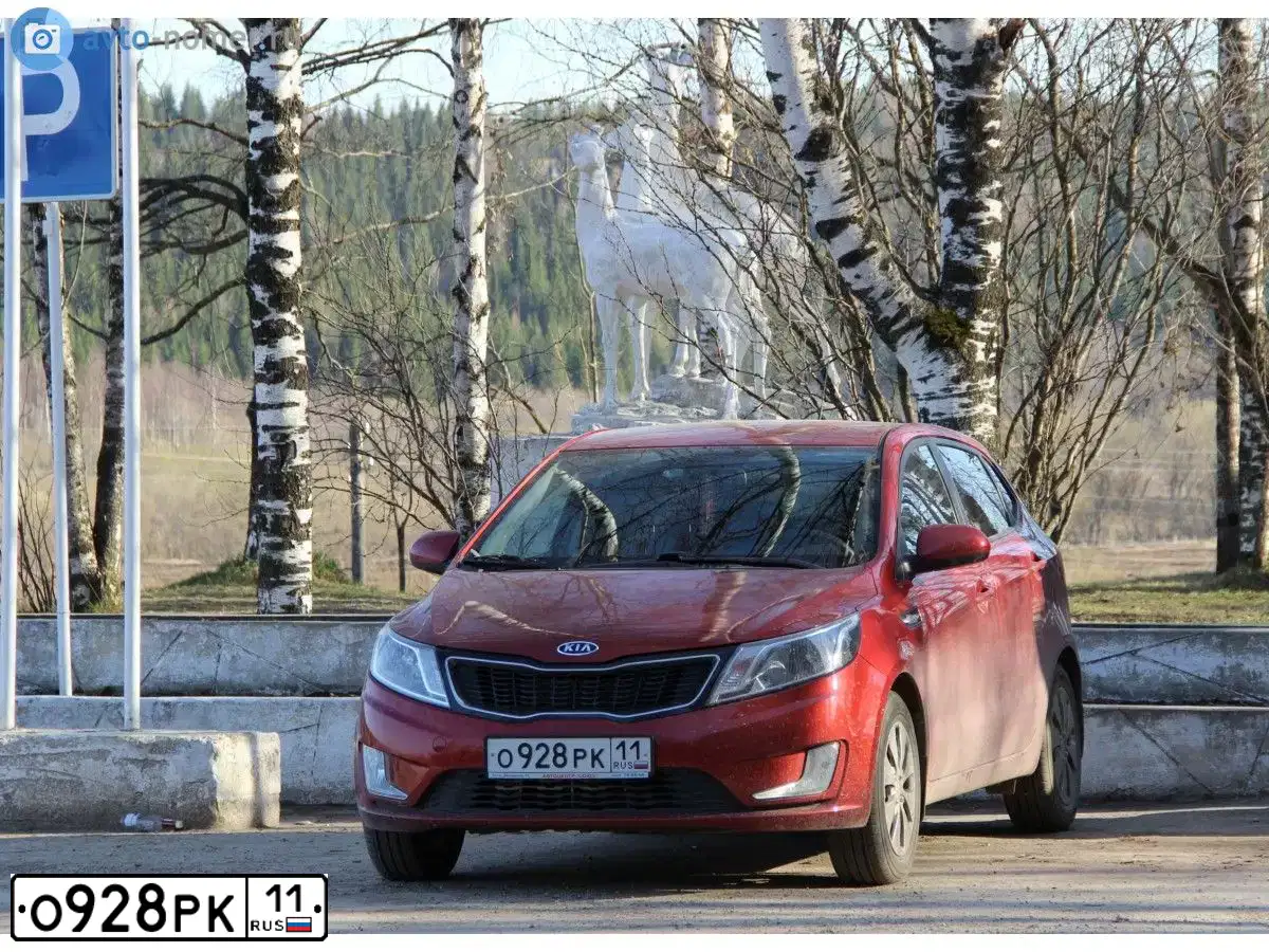 Фото автомобиля KIA RIO, 2012 — госномер С868УН174. Цвет: КРАСНЫЙ