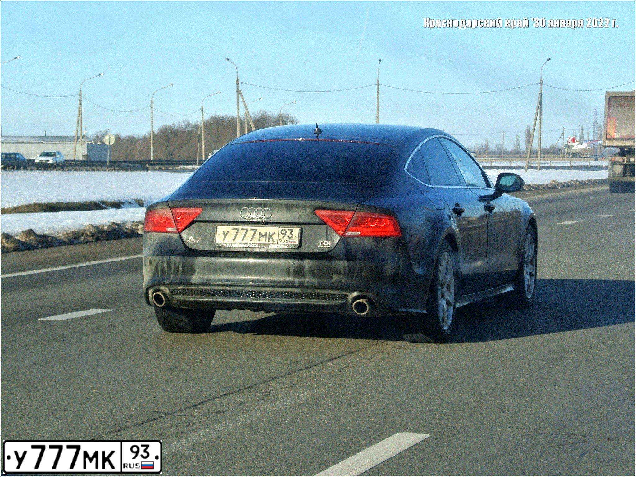 Фото автомобиля AUDI A7, 2013 — госномер М596УВ134. Цвет: ЧЕРНЫЙ