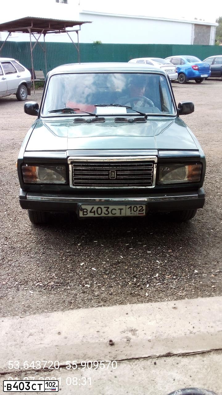 Фото автомобиля LADA 2107, 2010 — госномер В403СТ102. Цвет: СЕРО-СИНЕ-ЗЕЛЕНЫЙ