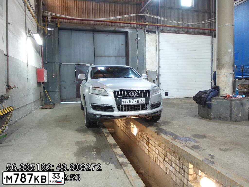 Фото автомобиля AUDI Q7, 2006 — госномер М787КВ33. Цвет: ТЕМНО СЕРЫЙ