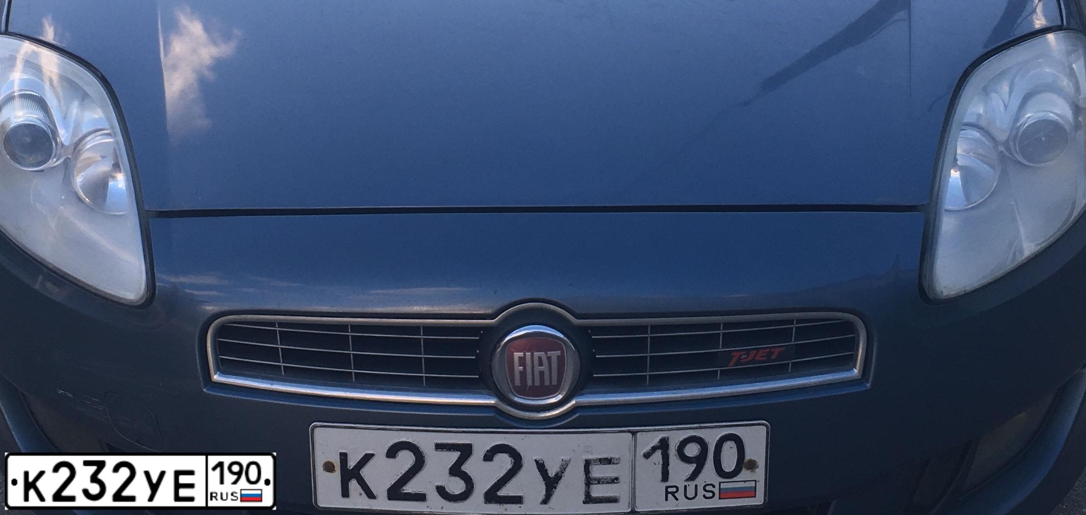 Фото автомобиля FIAT BRAVA / BRAVO, 2007 — госномер К232УЕ190. Цвет: СЕРО-ГОЛУБОЙ