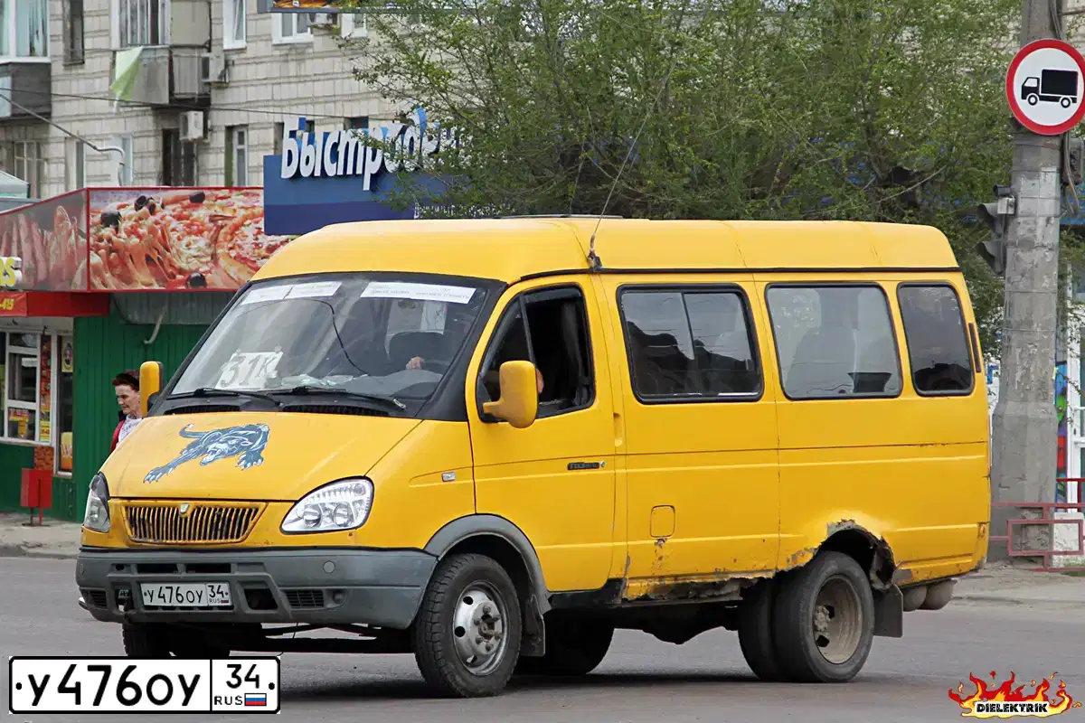 Фото автомобиля GAZ 3221 EL, 2005 — госномер У476ОУ34. Цвет: ЖЕЛТЫЙ