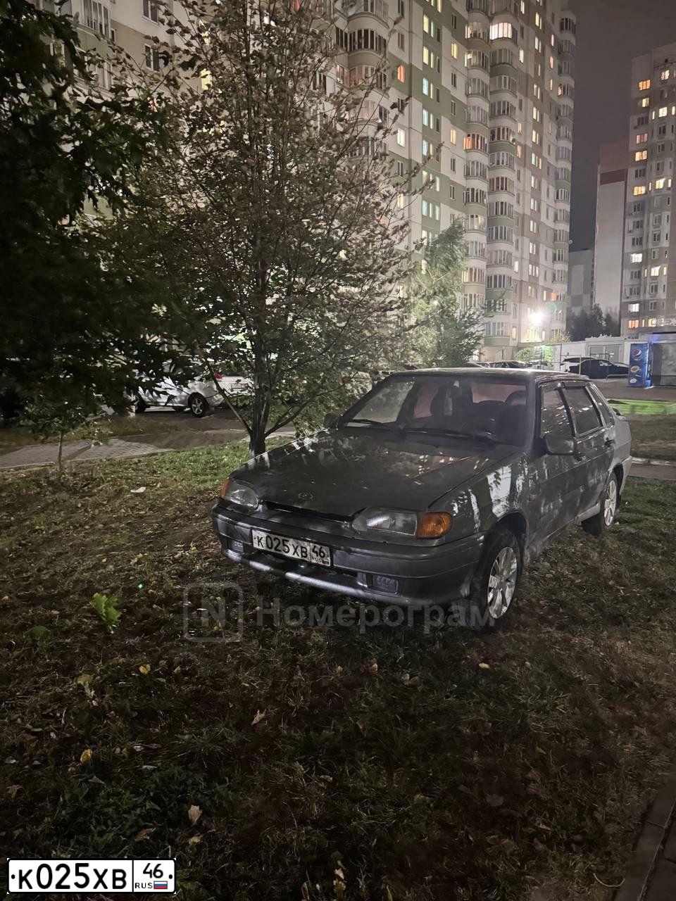 Фото автомобиля LADA 2115 SAMARA, 2008 — госномер К025ХВ46. Цвет: средний серо-зеленый металлик