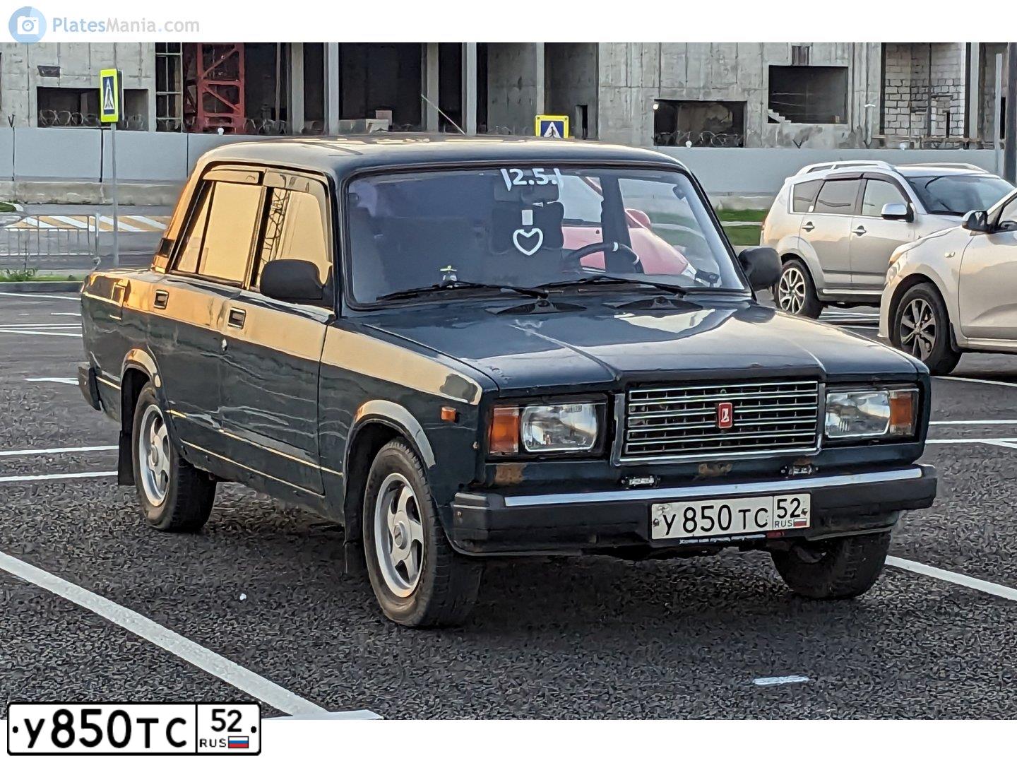 Фото автомобиля LADA 2107, 2005 — госномер У850ТС52. Цвет: СИНЕ-ЗЕЛЕНЫЙ
