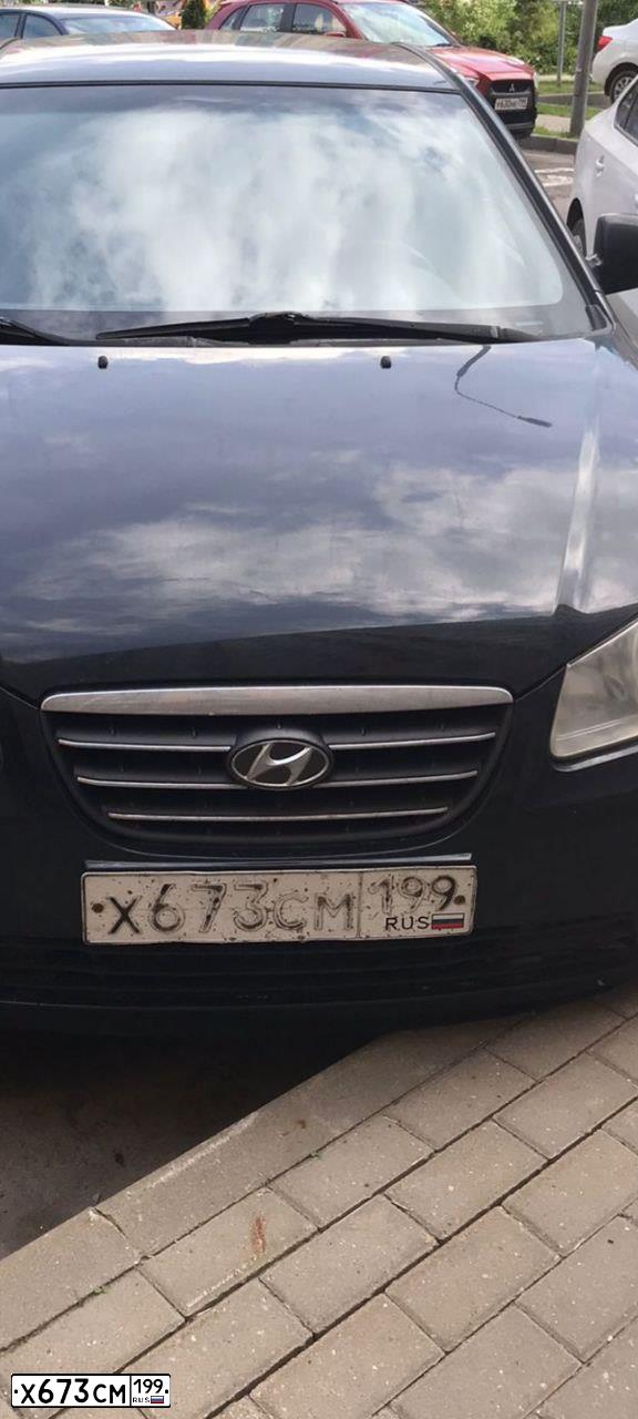 Фото автомобиля HYUNDAI ELANTRA, 2008 — госномер В761НО30. Цвет: ЧЕРНЫЙ