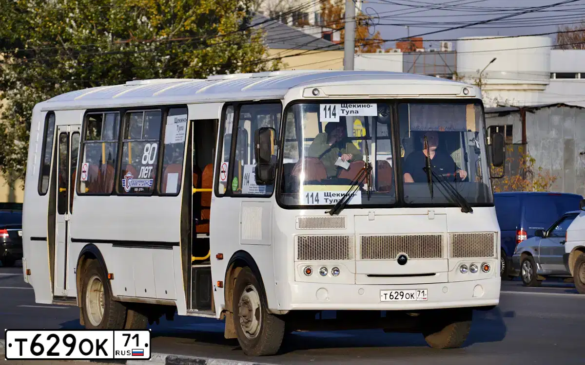 Фото автомобиля PAZ 4234, 2018 — госномер Т629ОК71. Цвет: Белый