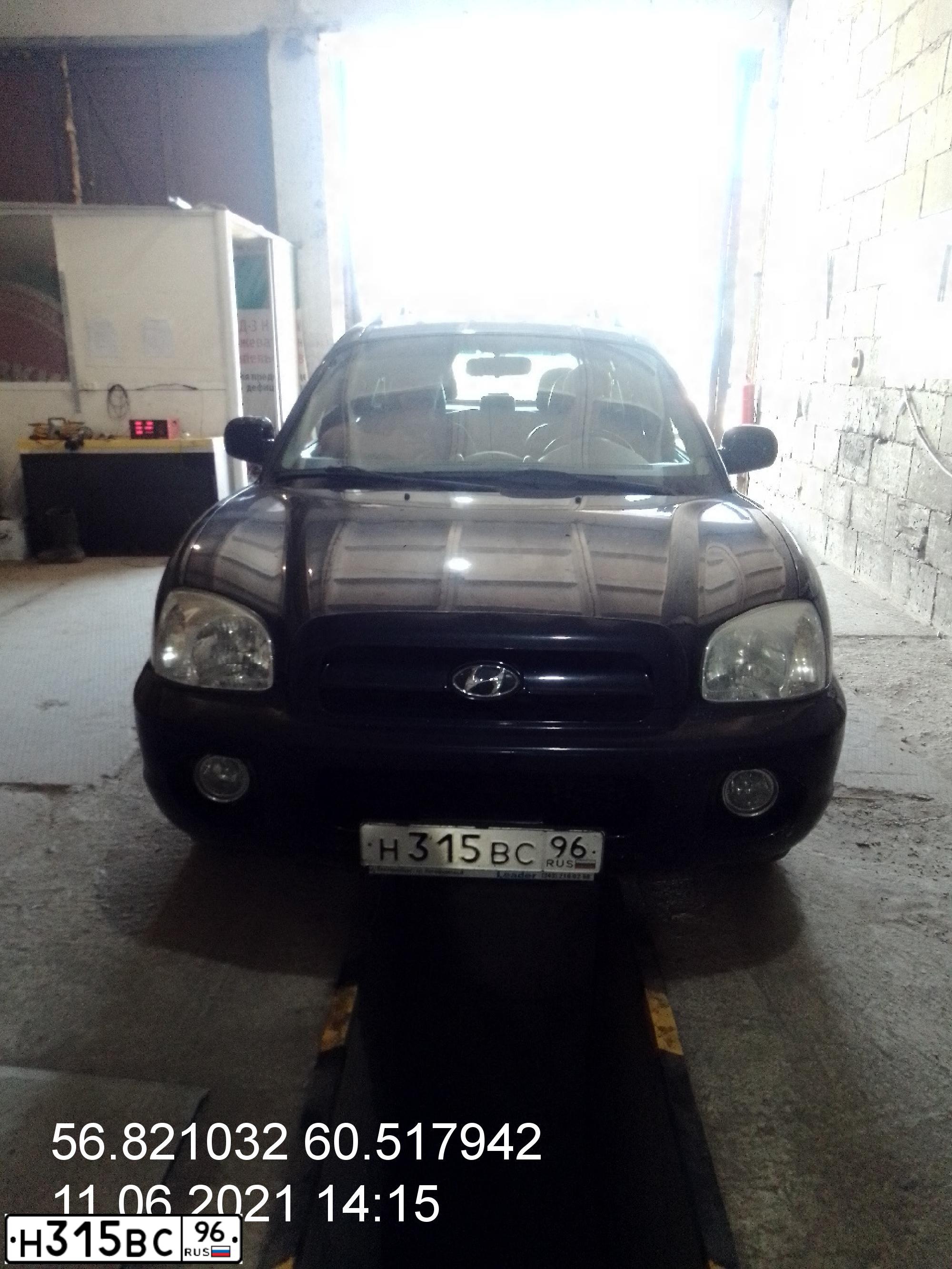 Фото автомобиля TAGAZ SANTA FE CLASSIC, 2008 — госномер Н315ВС96. Цвет: ЧЕРНЫЙ
