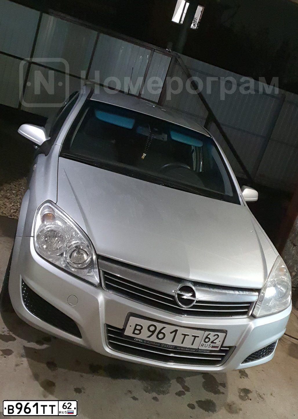 Фото автомобиля OPEL ASTRA, 2008 — госномер Н173УА62. Цвет: Серебристый