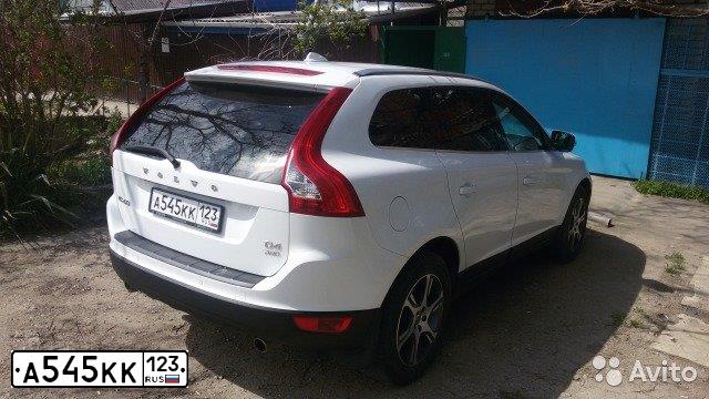 Фото автомобиля VOLVO XC60, 2012 — госномер А545КК123. Цвет: БЕЛЫЙ