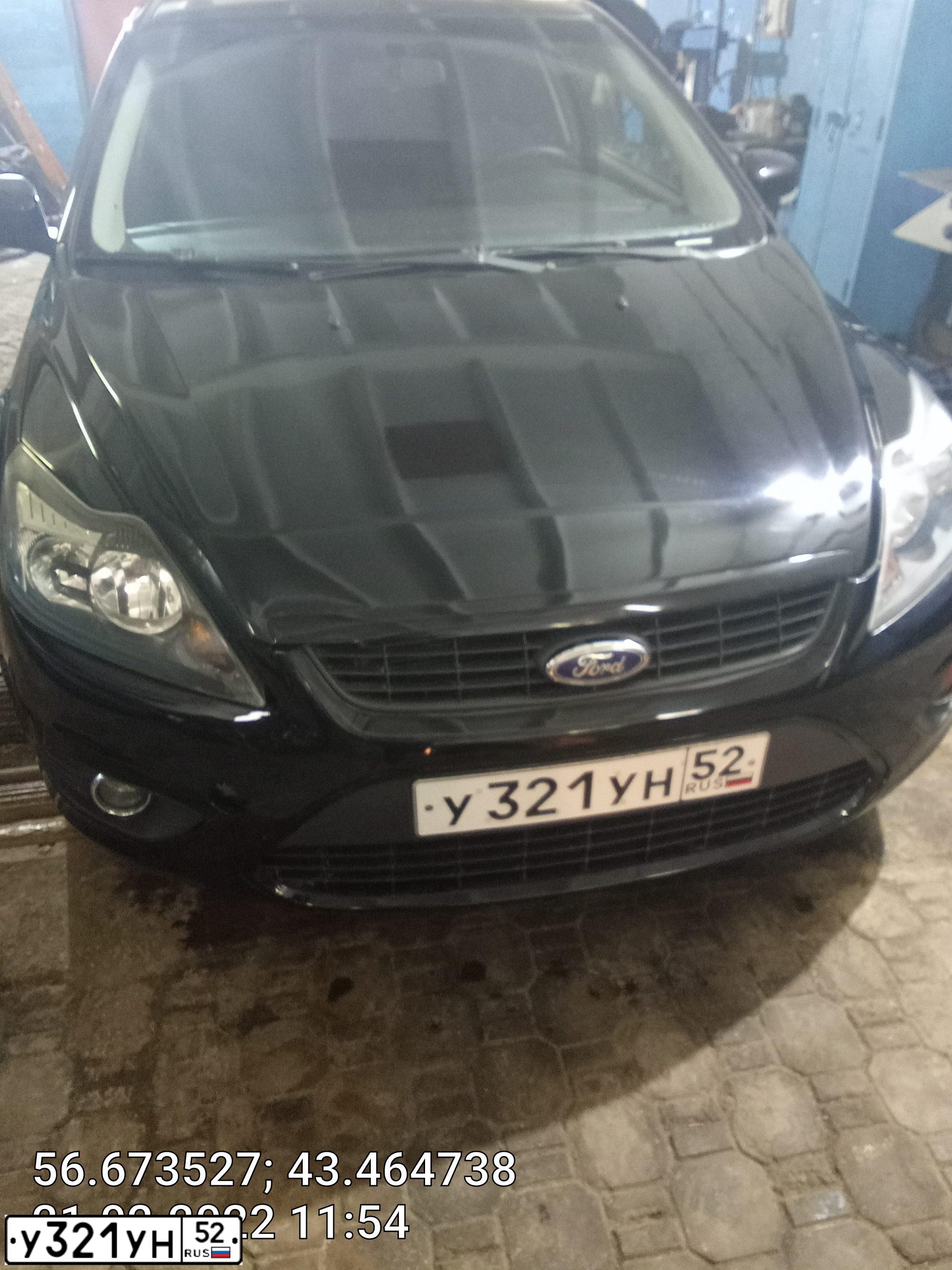 Фото автомобиля FORD FOCUS, 2008 — госномер Х828ВТ152. Цвет: ЧЕРНЫЙ