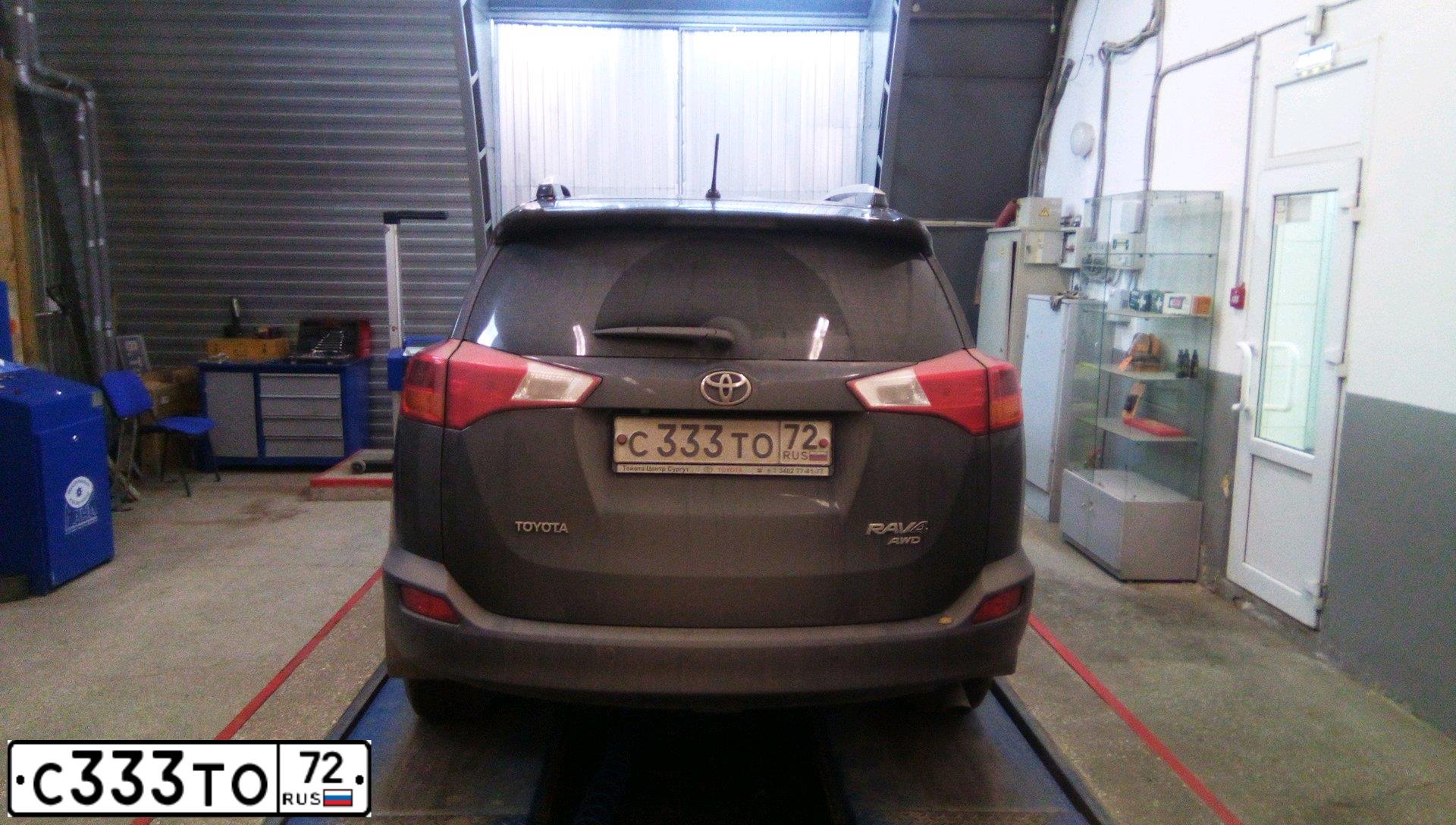Фото автомобиля TOYOTA RAV4, 2015 — госномер С333ТО72. Цвет: ЧЕРНЫЙ