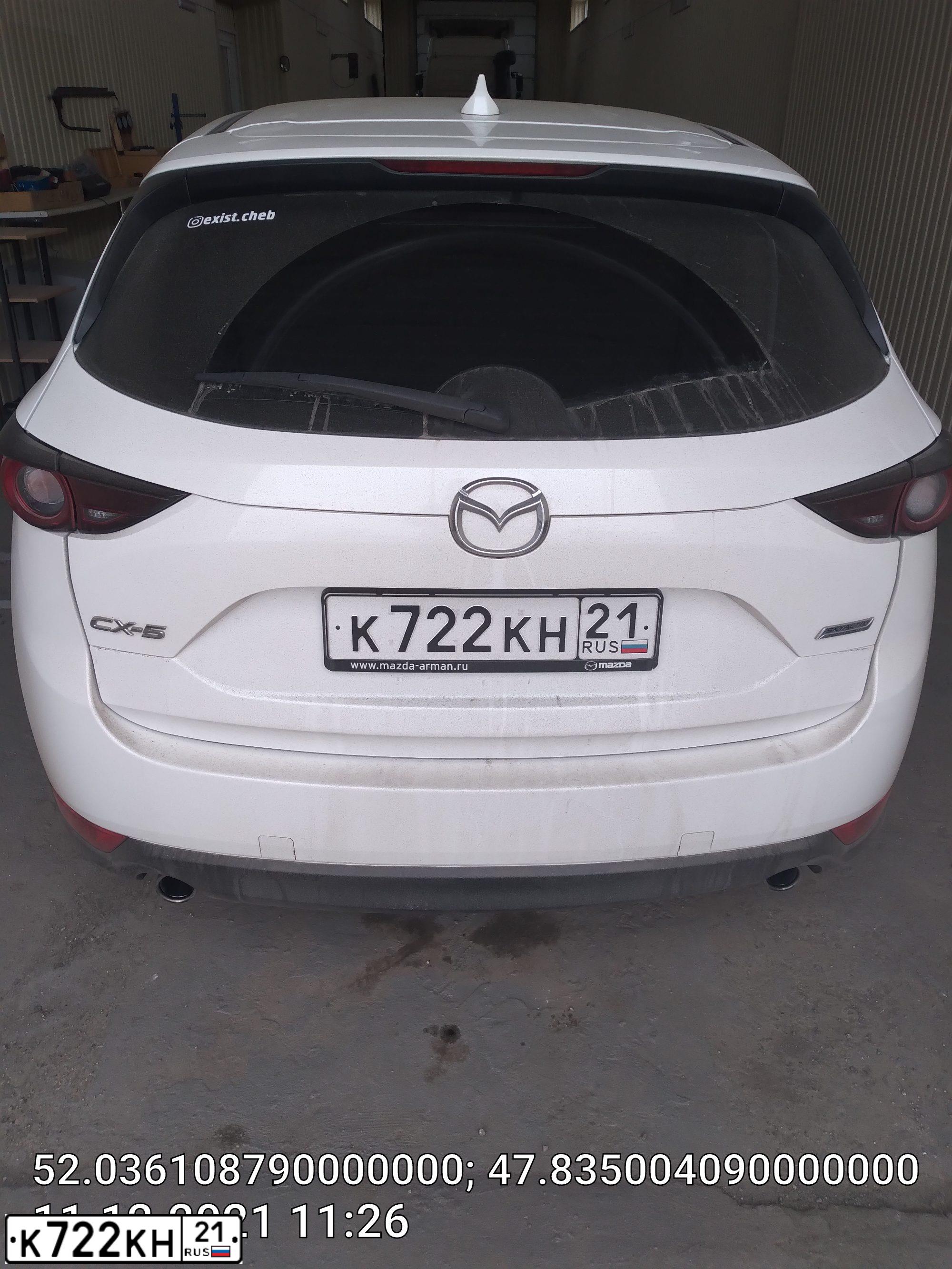 Фото автомобиля MAZDA CX-5, 2017 — госномер К722КН21. Цвет: БЕЛЫЙ ПЕРЛАМУТР