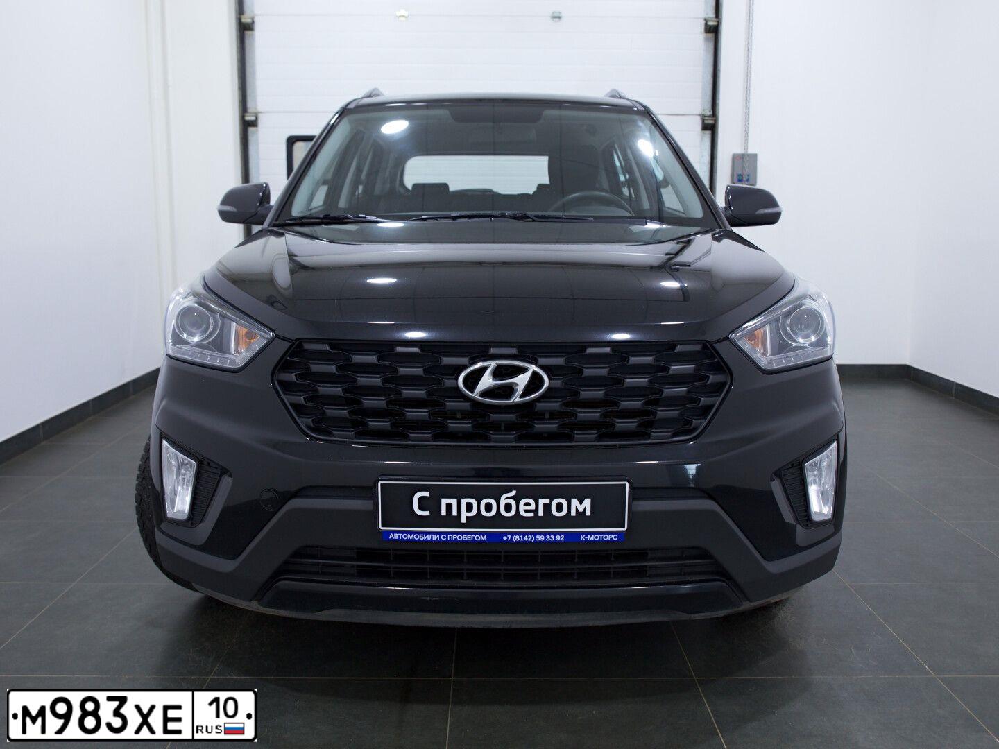 Фото автомобиля HYUNDAI CRETA, 2021 — госномер Н048КН10. Цвет: ЧЕРНЫЙ